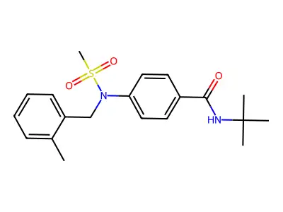 N-tert-butyl-4-[(2-methylphenyl)methyl-methylsulfonylamino]benzamide structure