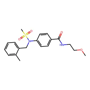 N-(2-methoxyethyl)-4-[(2-methylphenyl)methyl-methylsulfonylamino]benzamide structure