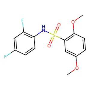 N-(2,4-difluorophenyl)-2,5-dimethoxybenzenesulfonamide structure