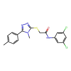 N-(3,5-dichlorophenyl)-2-[[4-methyl-5-(4-methylphenyl)-1,2,4-triazol-3-yl]sulfanyl]acetamide structure
