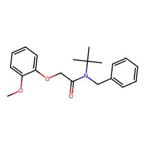 N-benzyl-N-tert-butyl-2-(2-methoxyphenoxy)acetamide structure