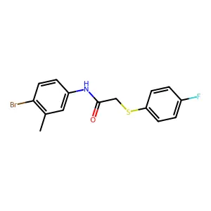 N-(4-bromo-3-methylphenyl)-2-[(4-fluorophenyl)sulfanyl]acetamide structure