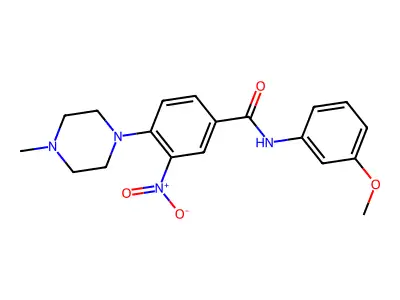 N-(3-methoxyphenyl)-4-(4-methylpiperazin-1-yl)-3-nitrobenzamide structure