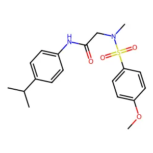 2-[(4-methoxyphenyl)sulfonyl-methylamino]-N-(4-propan-2-ylphenyl)acetamide structure