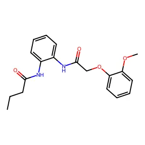 N-(2-{[(2-methoxyphenoxy)acetyl]amino}phenyl)butanamide structure