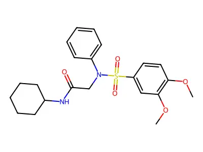 N-cyclohexyl-2-(N-(3,4-dimethoxyphenyl)sulfonylanilino)acetamide structure