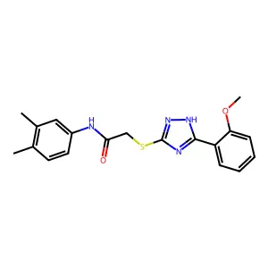 N-(3,4-dimethylphenyl)-2-[[5-(2-methoxyphenyl)-1H-1,2,4-triazol-3-yl]sulfanyl]acetamide structure