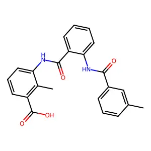 2-methyl-3-(2-(3-methylbenzamido)benzamido)benzoic acid structure