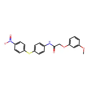 2-(3-methoxyphenoxy)-N-[4-(4-nitrophenyl)sulfanylphenyl]acetamide structure