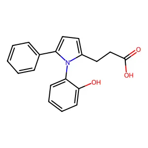 3-[1-(2-hydroxyphenyl)-5-phenyl-1H-pyrrol-2-yl]propanoic acid structure