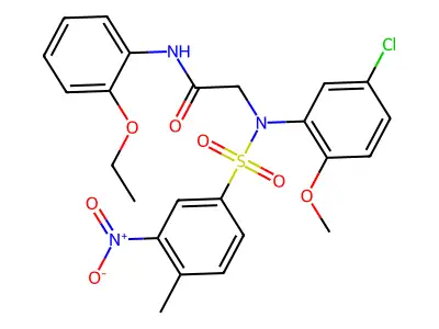 2-(5-chloro-2-methoxy-N-(4-methyl-3-nitrophenyl)sulfonylanilino)-N-(2-ethoxyphenyl)acetamide structure