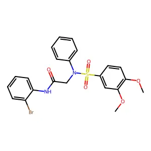 N-(2-bromophenyl)-2-(N-(3,4-dimethoxyphenyl)sulfonylanilino)acetamide structure