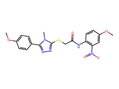 N-(4-methoxy-2-nitrophenyl)-2-[[5-(4-methoxyphenyl)-4-methyl-1,2,4-triazol-3-yl]sulfanyl]acetamide structure