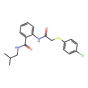 2-({[(4-chlorophenyl)sulfanyl]acetyl}amino)-N-(2-methylpropyl)benzamide structure