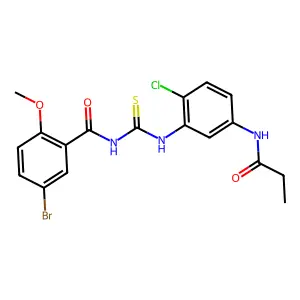 5-bromo-N-[[2-chloro-5-(propanoylamino)phenyl]carbamothioyl]-2-methoxybenzamide structure
