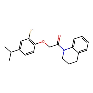 2-(2-bromo-4-propan-2-ylphenoxy)-1-(3,4-dihydro-2H-quinolin-1-yl)ethanone structure