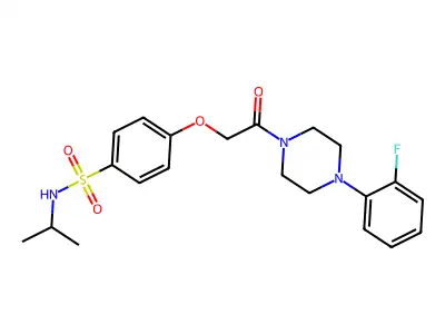 4-[2-[4-(2-fluorophenyl)piperazin-1-yl]-2-oxoethoxy]-N-propan-2-ylbenzenesulfonamide structure