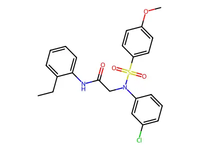 2-(3-chloro-N-(4-methoxyphenyl)sulfonylanilino)-N-(2-ethylphenyl)acetamide structure