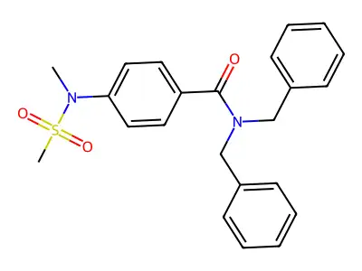 N,N-dibenzyl-4-[methyl(methylsulfonyl)amino]benzamide structure