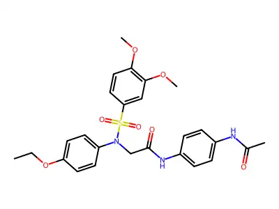N-(4-acetamidophenyl)-2-(N-(3,4-dimethoxyphenyl)sulfonyl-4-ethoxyanilino)acetamide structure