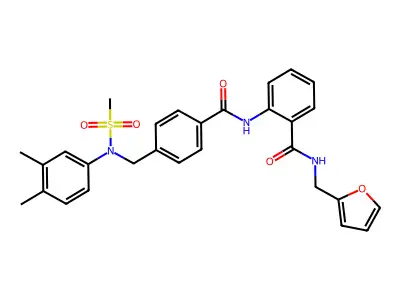 2-[[4-[(3,4-dimethyl-N-methylsulfonylanilino)methyl]benzoyl]amino]-N-(furan-2-ylmethyl)benzamide structure