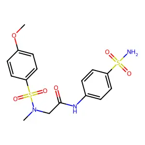 2-[(4-methoxyphenyl)sulfonyl-methylamino]-N-(4-sulfamoylphenyl)acetamide structure
