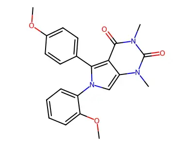 6-(2-methoxyphenyl)-5-(4-methoxyphenyl)-1,3-dimethylpyrrolo[3,4-d]pyrimidine-2,4-dione structure