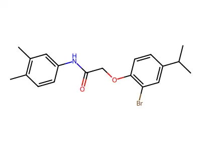 2-(2-bromo-4-propan-2-ylphenoxy)-N-(3,4-dimethylphenyl)acetamide structure