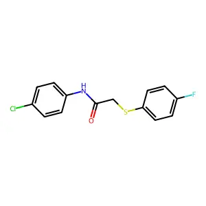 N-(4-chlorophenyl)-2-[(4-fluorophenyl)sulfanyl]acetamide structure