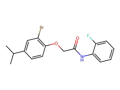 2-(2-bromo-4-propan-2-ylphenoxy)-N-(2-fluorophenyl)acetamide structure