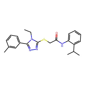 2-{[4-ethyl-5-(3-methylphenyl)-4H-1,2,4-triazol-3-yl]sulfanyl}-N-[2-(propan-2-yl)phenyl]acetamide structure