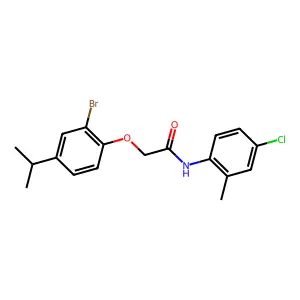 2-(2-bromo-4-propan-2-ylphenoxy)-N-(4-chloro-2-methylphenyl)acetamide structure