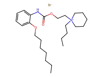 Piperidinium, 1-butyl-1-(2-hydroxyethyl)-, bromide, o-(heptyloxy)carbanilate structure
