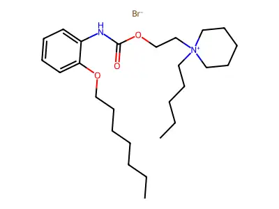 Piperidinium, 1-(2-hydroxyethyl)-1-pentyl-, bromide, o-(heptyloxy)carbanilate structure