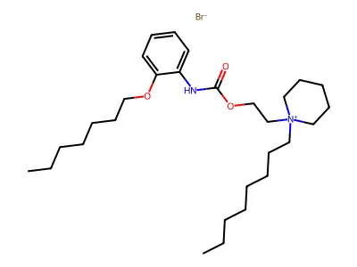 Piperidinium, 1-(2-hydroxyethyl)-1-octyl-, bromide, o-(heptyloxy)carbanilate structure