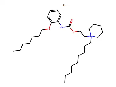 Piperidinium, 1-(2-hydroxyethyl)-1-nonyl-, bromide, o-(heptyloxy)carbanilate structure