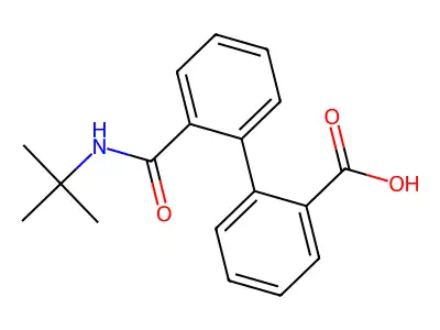 2-[2-(Tert-butylcarbamoyl)phenyl]benzoicacid structure