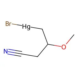 Bromo-(3-cyano-2-methoxypropyl)mercury structure