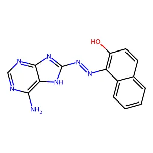 (1Z)-1-[2-(6-Amino-7H-purin-8-yl)hydrazinylidene]naphthalen-2(1H)-one structure