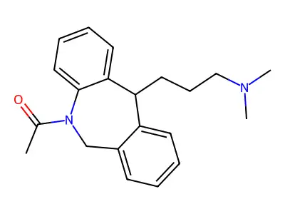 5-Acetyl-5,6-dihydro-11-(3-dimethylaminopropyl)dibenz(b,e)azepine structure