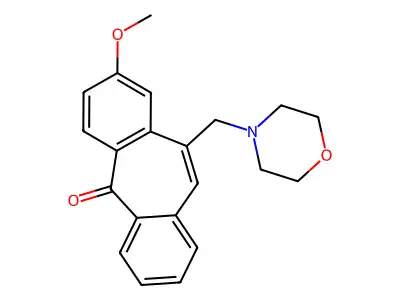 Dibenzo(a,e)cycloheptatrien-5-one, 2-methoxy-11-morpholinomethyl- structure