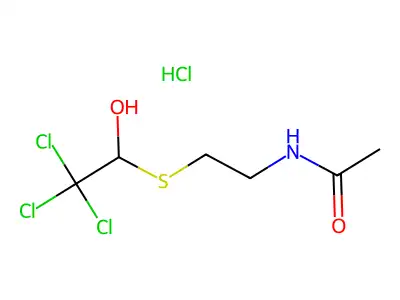 Ethanol, 1-(2-acetamidoethylthio)-2,2,2-trichloro-, hydrochloride structure