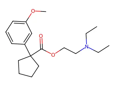 Cyclopentanecarboxylic acid, 1-(m-methoxyphenyl)-, 2-(diethylamino)ethyl ester structure