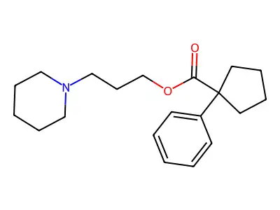 Cyclopentanecarboxylic acid, 1-phenyl-, 3-piperidinopropyl ester structure