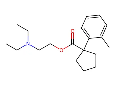 Cyclopentanecarboxylic acid, 1-(o-tolyl)-, 2-(diethylamino)ethyl ester structure