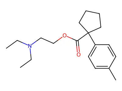 Cyclopentanecarboxylic acid, 1-(p-tolyl)-, 2-(diethylamino)ethyl ester structure