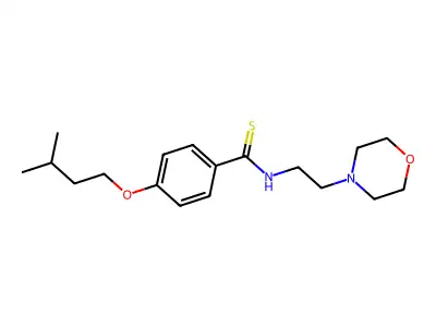Benzamide, p-isopentoxy-N-(2-morpholinoethyl)thio- structure