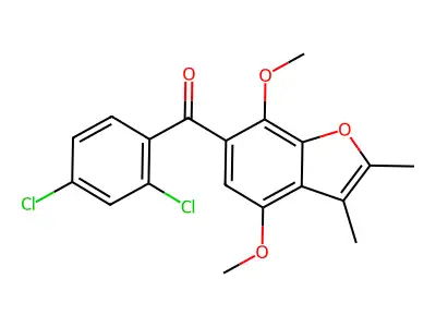 Benzofuran, 6-(2,4-dichlorobenzoyl)-4,7-dimethoxy-2,3-dimethyl- structure