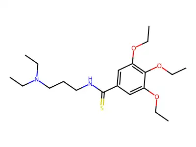 Benzamide, N-(3-diethylaminopropyl)-3,4,5-triethoxythio- structure