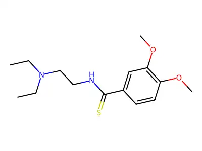 Benzamide, 3,4-dimethoxy-N-(2-diethylaminoethyl)thio- structure